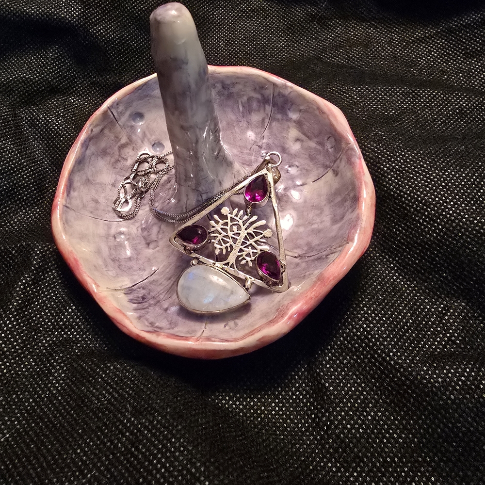 Silver Pendant with Garnet and Moonstones - Picture 1 of 2